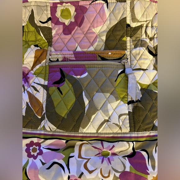 Vera Bradley Shoulder Bag Laura Style Portobello Road Pattern Purse Green Purple - Picture 8 of 8